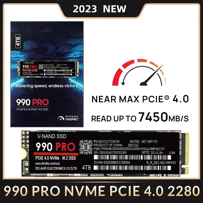 SSD  990 PRO PCIe 4.0 NVMe 4.0 M.2 2280, 1TB 2TB 4TB SSD, Ʈ PC PS4   ָ Ʈ ϵ ̺